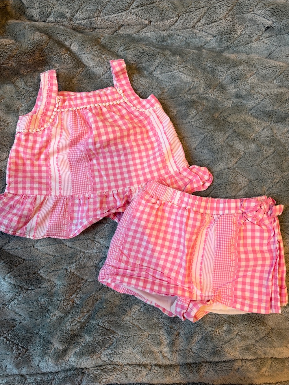 Max Studio Pink Gingham Tank & Shorts Set